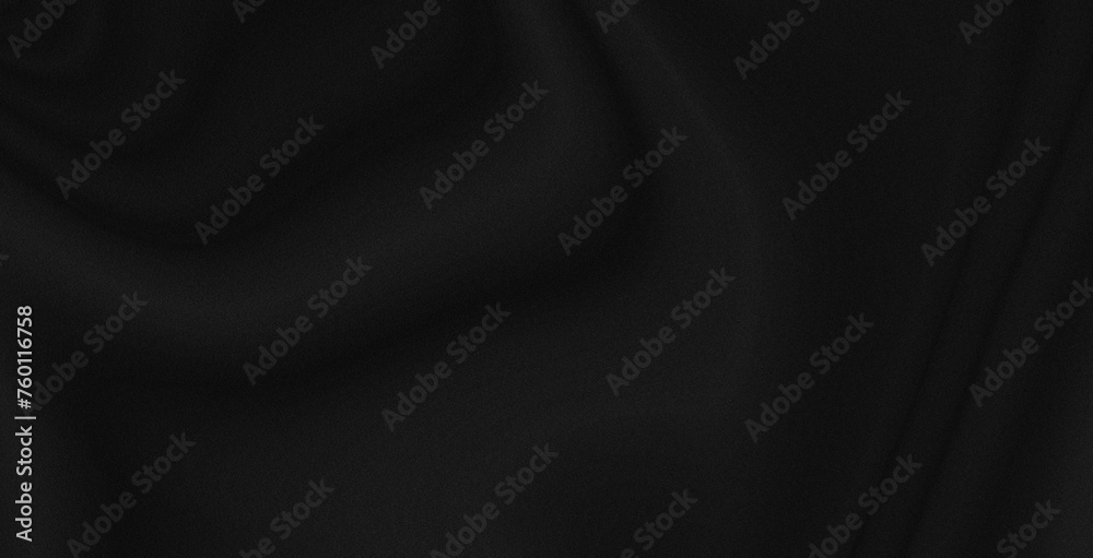 Fototapeta premium Abstract Smooth elegant black satin Textile texture Silk luxurious background design with noise