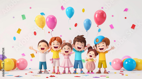 Happy Children's Day,CHILDREN'S DAY CELEBRATION IN SIMPLE COLOURS STUDIO LOGO DESIGN AR,3d cartoon