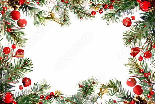 a fantasy illustraion christmas decoration frame, with white-background