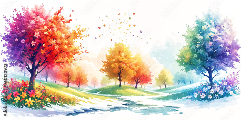 a beautiful autumn landscape with colorful trees