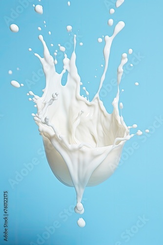 Milk pouring in half of apple , one color background - generative ai