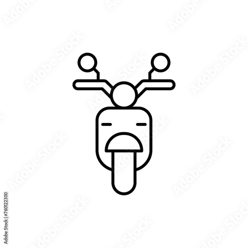 motorbike icon vector illustration. motorbike icon facing forward, isolated on white background.
