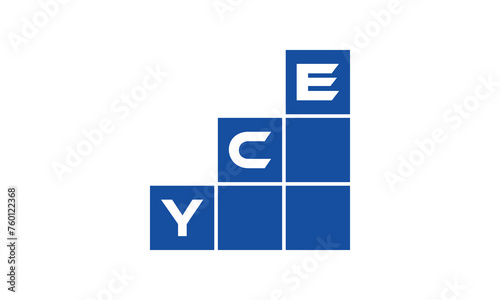 YCE initial letter financial logo design vector template. economics, growth, meter, range, profit, loan, graph, finance, benefits, economic, increase, arrow up, grade, grew up, topper, company, scale photo