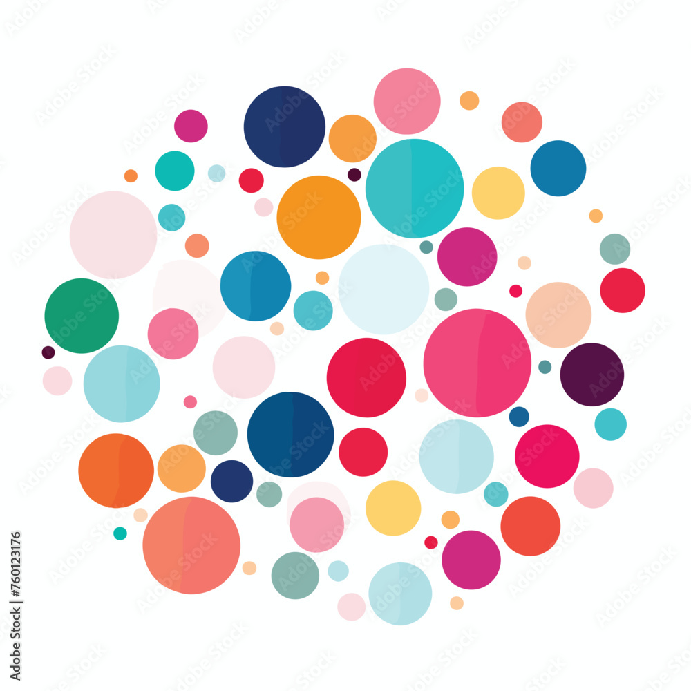 Vector banner of multi-colored circles flat vector