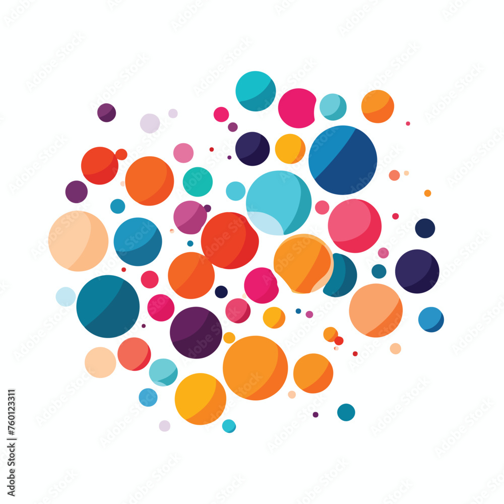 Vector banner of multi-colored circles flat vector