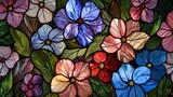 Floral stained glass background