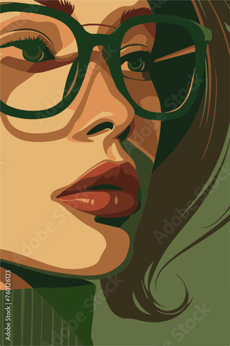 Close-Up of a Fashionable Woman with Glasses - Perfect for Beauty  Fashion  and Femininity Themes