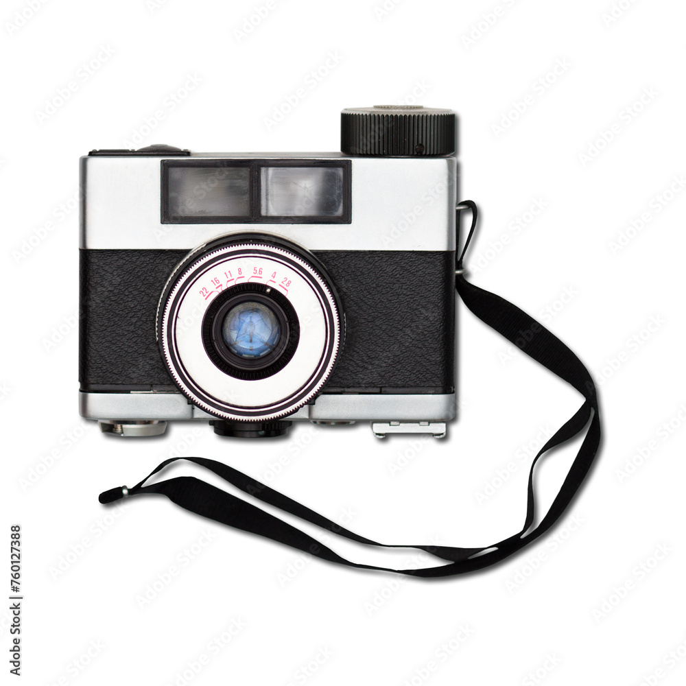 Old camera isolated on plain background , element can be used for design project.