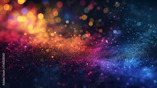 Sparkling and shimmering multicolor bokeh lights creating a vibrant, celebratory background ideal for festive occasions