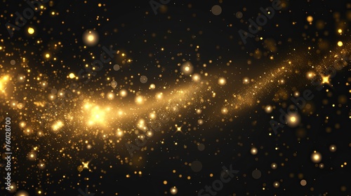 Dynamic and vibrant golden particles streaming across a dark backdrop, symbolizing energy and flow