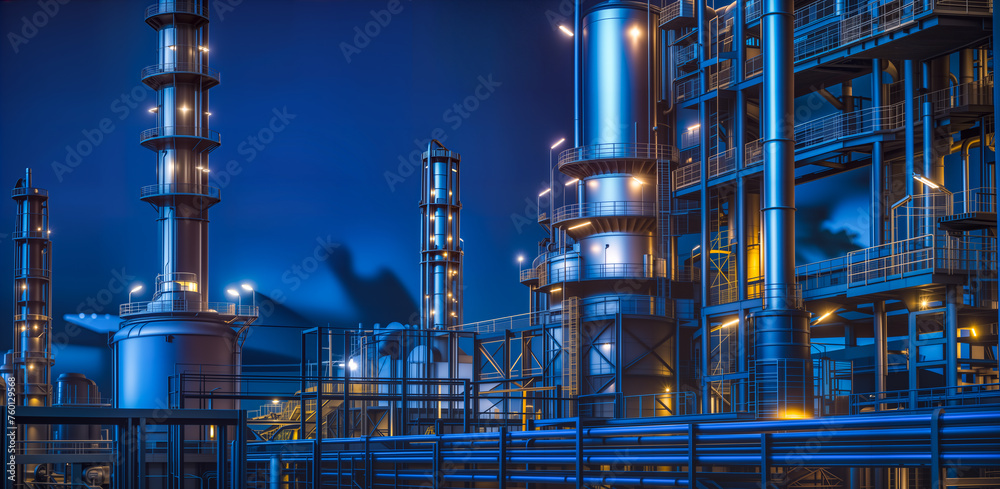 Oil and gas refinery plant from industry zone. Ecosystem and healthy ...