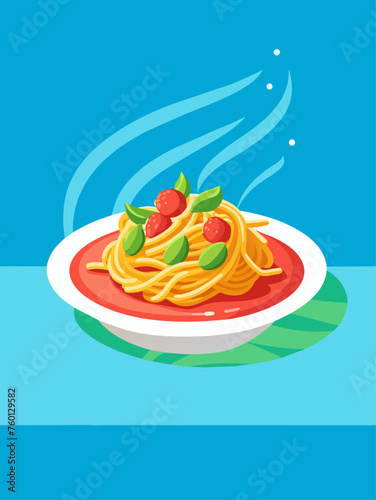 Pasta boiled in water with a sprinkling of herbs.
