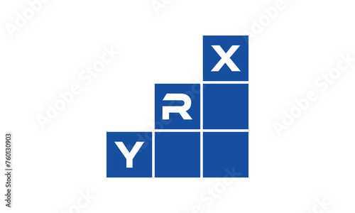 YRX initial letter financial logo design vector template. economics, growth, meter, range, profit, loan, graph, finance, benefits, economic, increase, arrow up, grade, grew up, topper, company, scale photo