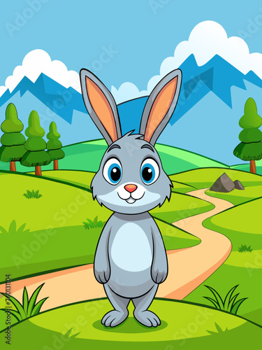A rabbit leaps across a verdant meadow, its silhouette against the backdrop of a serene sunset.