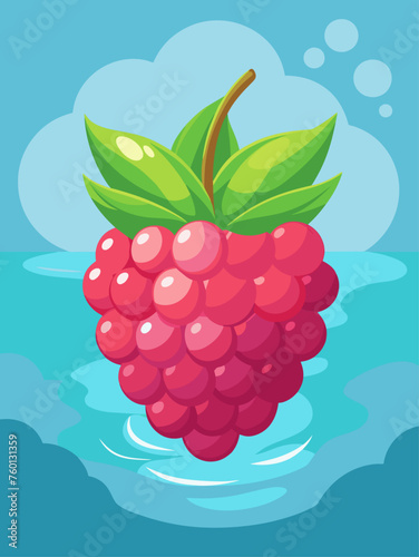 A refreshing and healthy drink made with raspberries, water, and ice.