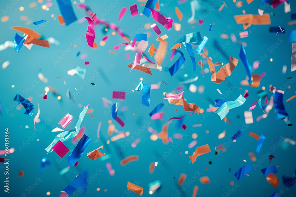 Colored confetti flying