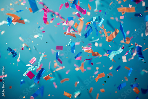 Colored confetti flying