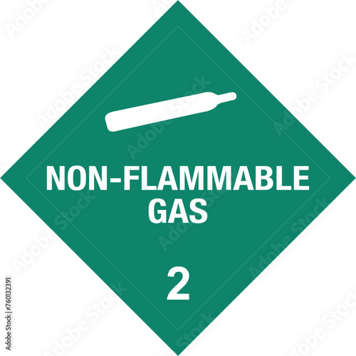 Hazardous Materials Hazmat Warning Labeling and Placarding Transportation DOT CHART Class 2 non-flammable Gas