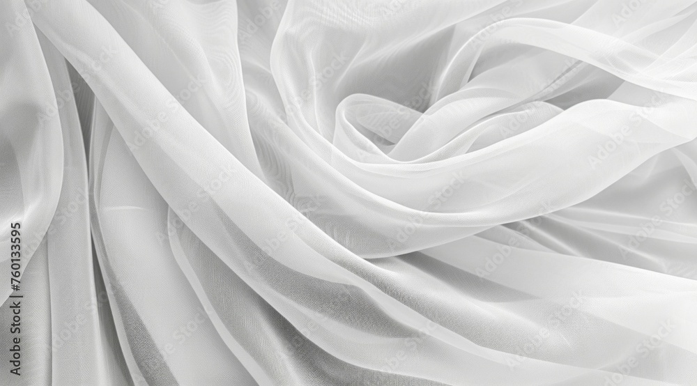 Fototapeta premium Elegant White Fabric Texture with Soft Folds. Generative ai