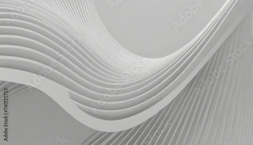 abstract white and gray color background with wave line pattern 3d illustration