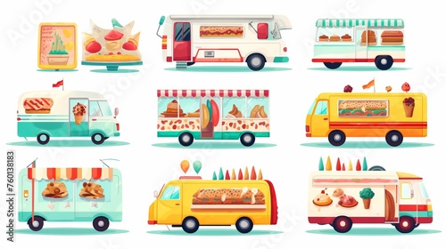 A delightful lineup of thematic food vans each offering a variety of scrumptious treats