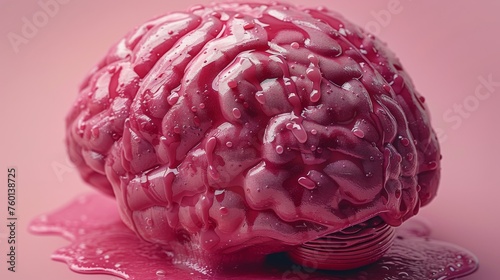 Brain stroke concept, headache, cerebral hemorrhage, 3D visualization photo