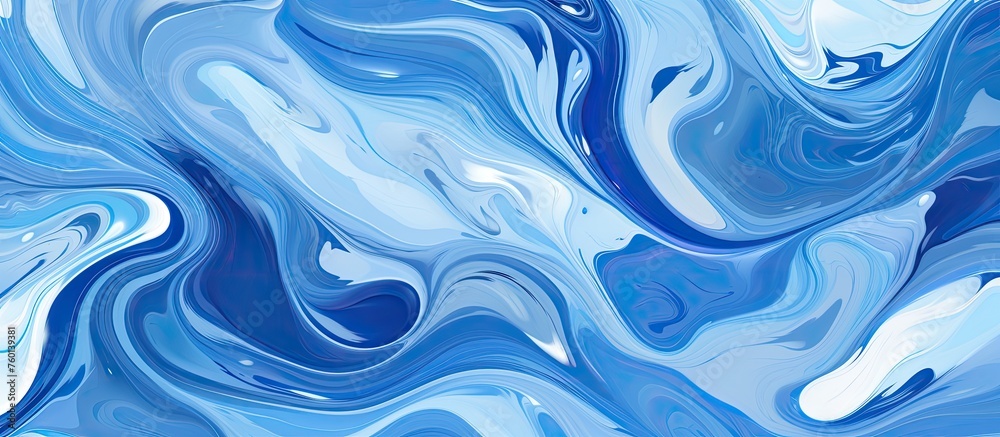 An artistic close up of a liquid blue and white marble texture, resembling an electric blue geological phenomenon. The pattern and gesture evoke elements of art paint and painting An artistic close up of a liquid blue and white marble texture, resembling an electric blue geological phenomenon. The pattern and gesture evoke elements of art paint and painting