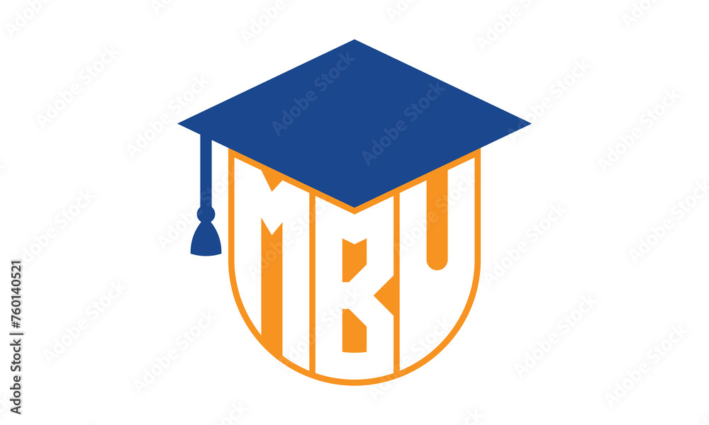 MBU initial letter academic logo design vector template school college MBU initial letter academic logo design vector template school college