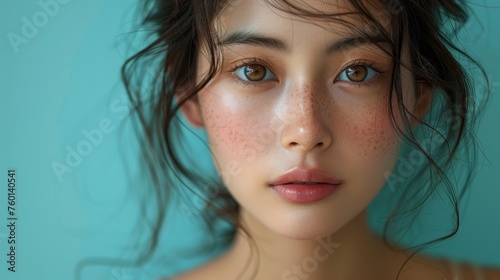 Concept of beauty for Asian girls. Skin care...