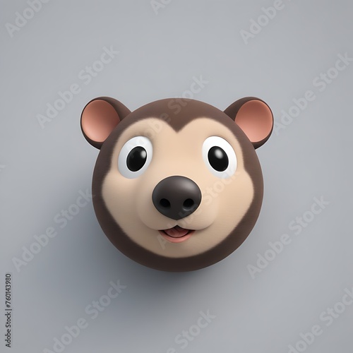 Mole 3D sticker vector Emoji icon illustration, funny little animals, mole on a white background photo