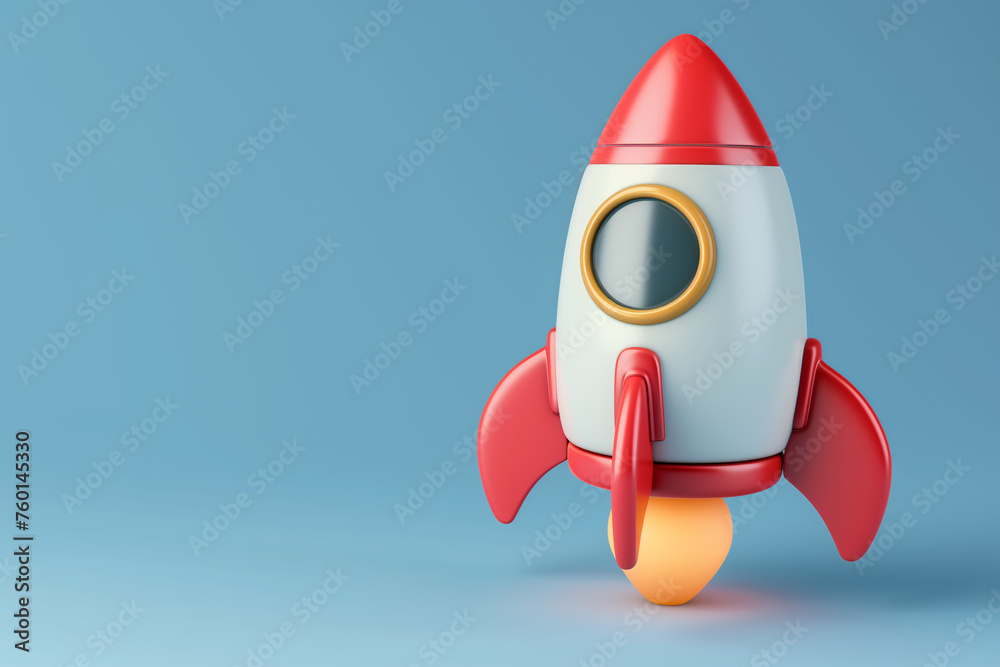 Illustration of rocket and copy space for start up business and bitcoins advertise. Flat background - Ai generated Illustration of rocket and copy space for start up business and bitcoins advertise. Flat background - Ai generated