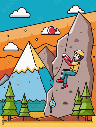 Rock climbing is a thrilling sport that challenges physical limits and provides breathtaking views from atop sheer rock faces.