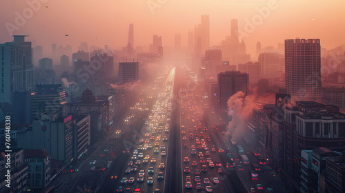 Urban Air Quality Crisis View, news, illustration, image, article, newspaper