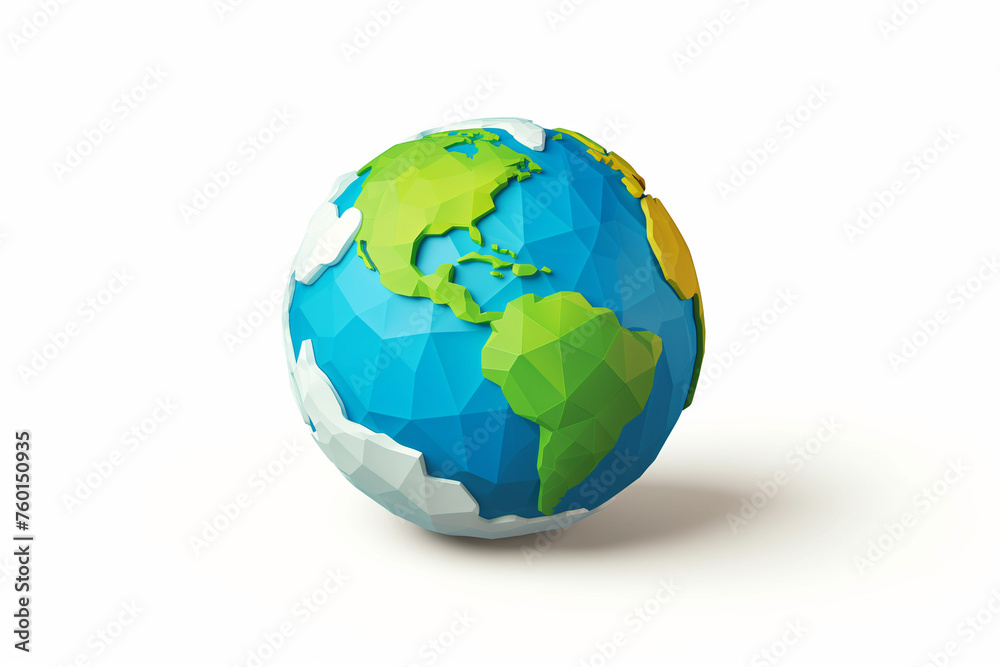 Cartoon planet Earth 3d Illustration icon on white background. Earth day or environment conservation concept. Save green planet concept Cartoon planet Earth 3d Illustration icon on white background. Earth day or environment conservation concept. Save green planet concept
