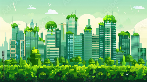 Green Urban Landscape Illustration., news, illustration, image, article, newspaper