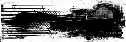 Abstract grunge black and white background. Creative paint stain banner