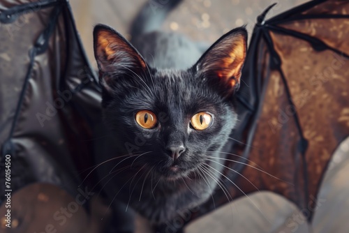portrait of a black cat vampire 