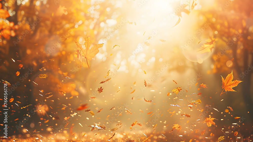 Beautiful autumn background, autumn forest wallpaper, cozy nature