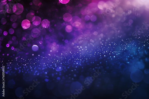Blue purple tech particle bokeh background.