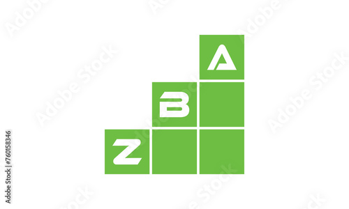 ZBA initial letter financial logo design vector template. economics, growth, meter, range, profit, loan, graph, finance, benefits, economic, increase, arrow up, grade, grew up, topper, company, scale photo