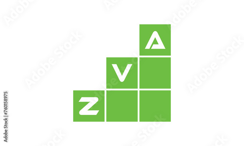 ZVA initial letter financial logo design vector template. economics, growth, meter, range, profit, loan, graph, finance, benefits, economic, increase, arrow up, grade, grew up, topper, company, scale photo
