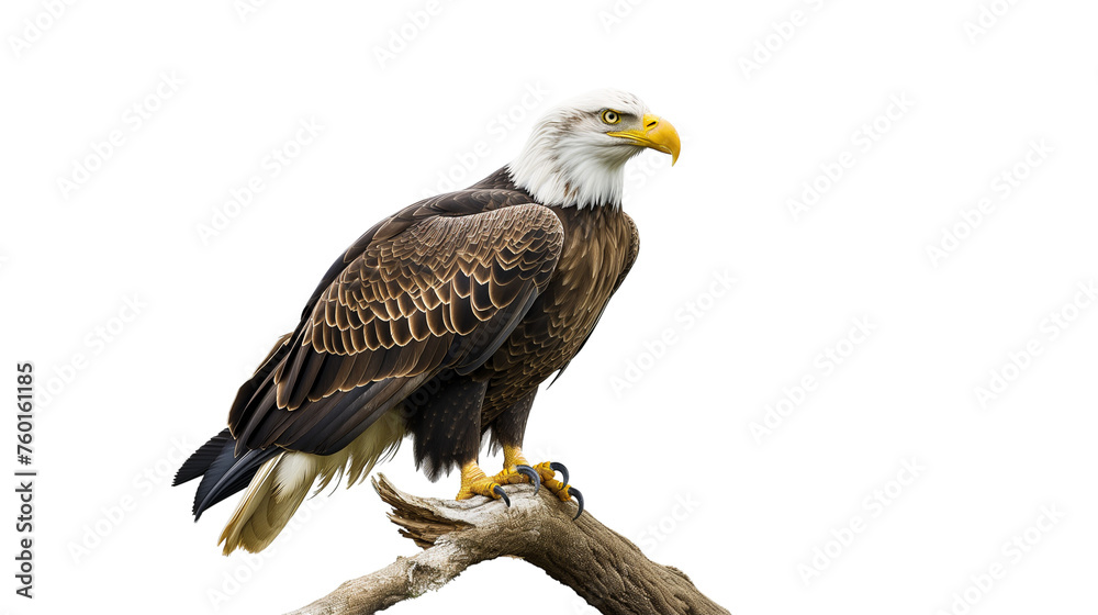 Fototapeta premium Bald eagle portrait isolated on transparent background, Generated with Ai