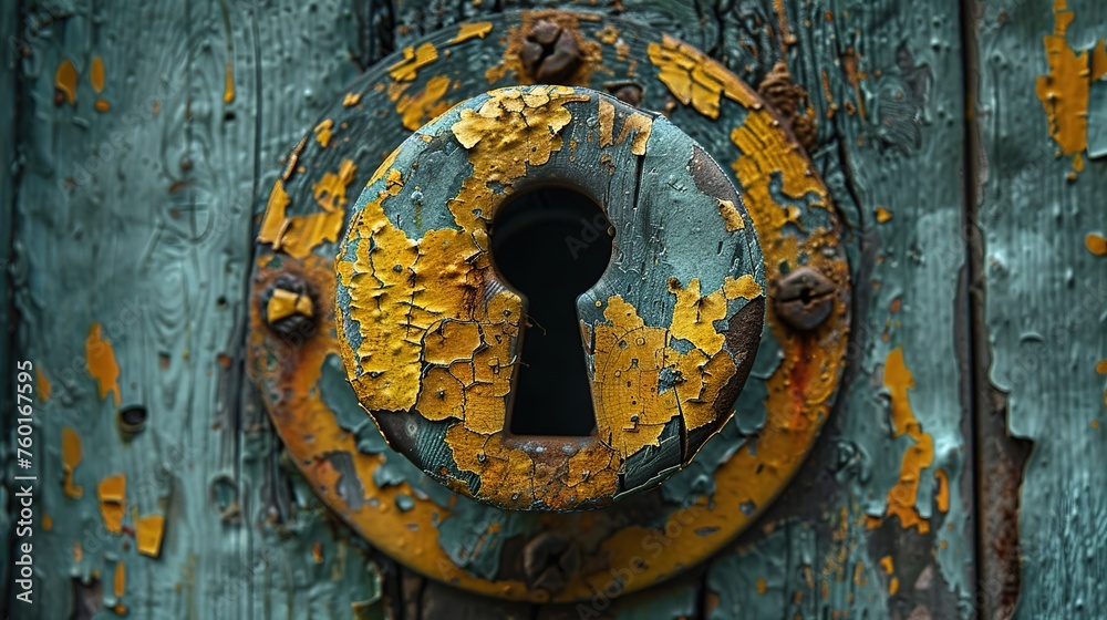 old keyhole, rusty keyhole