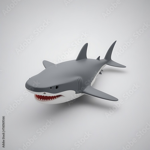 Shark 3D sticker vector Emoji icon illustration, funny little animals, shark on a white background