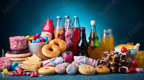 A delightful assortment of candy, snacks, and beverages with a casual presentation
