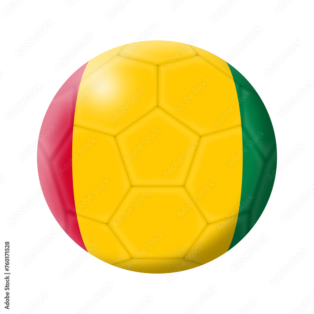 Guinea soccer ball football 3d illustration Guinea soccer ball football 3d illustration