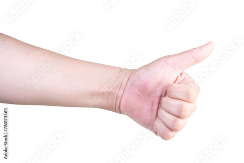 hand on isolated background clipping path