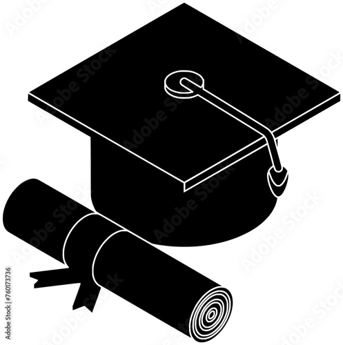 school illustration college silhouette university logo clothes icon dissertation outline cap graduation education success student hat graduate diploma degree shape academic achievement ceremony for