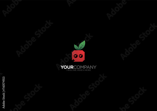 illustration of an digital robot apple