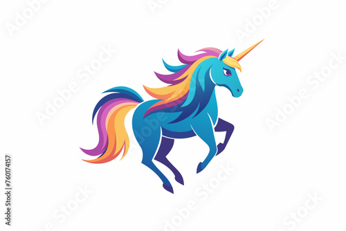 Unicorn logo  on white background vector art illustration